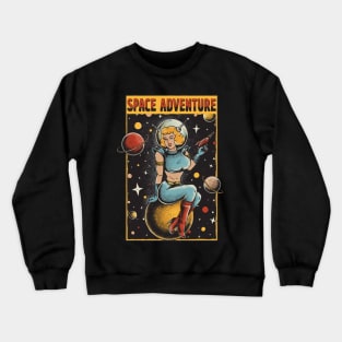 Space Adventure - Astronaut Girl Crewneck Sweatshirt